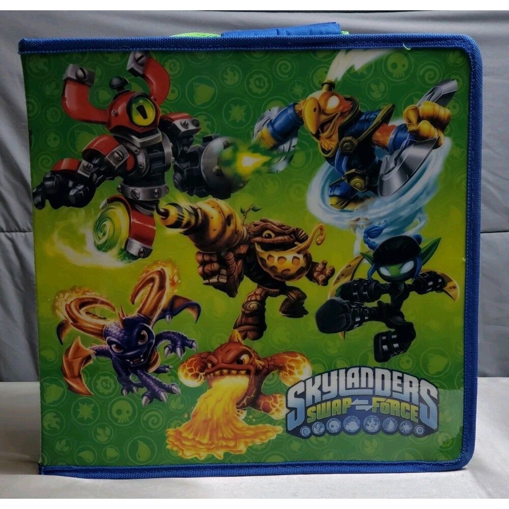 Skylanders Swap Force Display Carrying Case Storage Green Blue Missing 1 divider